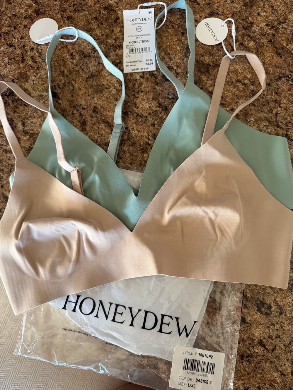 Honeydew Intimates Bralette Set in Nude and Sage - Wireless Comfort (2-Pack)